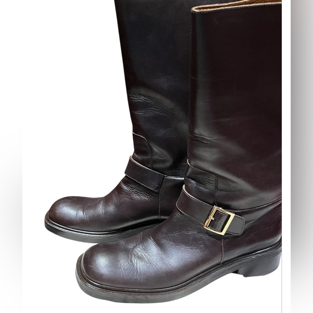 Vintage TOM FORD  Leather GUCCI motorcycle/riding boot- Size 9 1/2 Brown